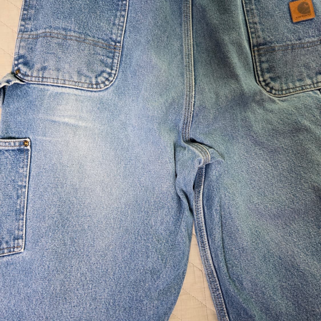 [40X34] 빈티지 칼하트 더블니 릴렉스핏 데님팬츠 워시드 B15 상품이미지7