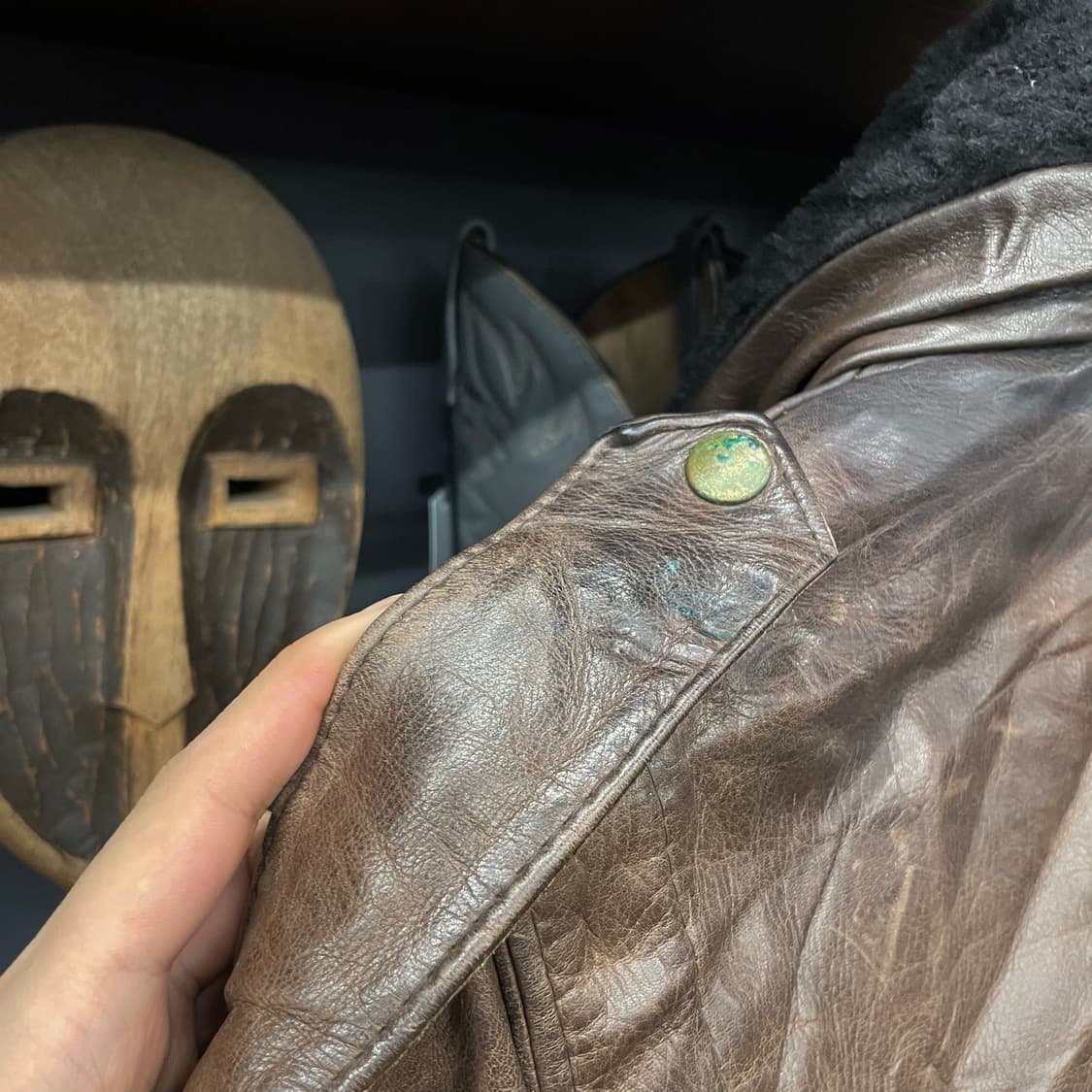 90s USA 빈티지 G-1 항공 봄버 리얼 레더 자켓 상품이미지5