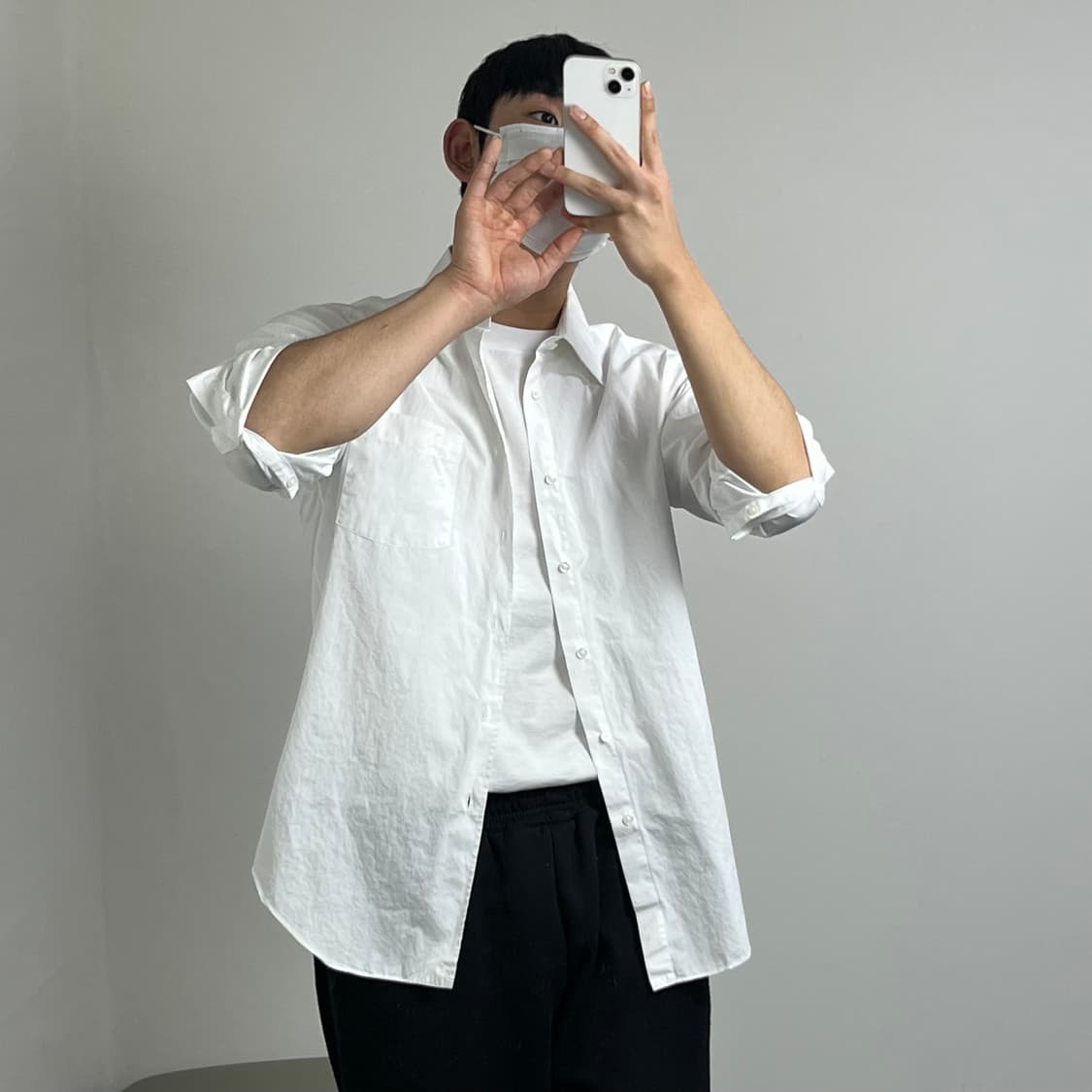 랑방 화이트 셔츠 (남녀공용 상품이미지1
