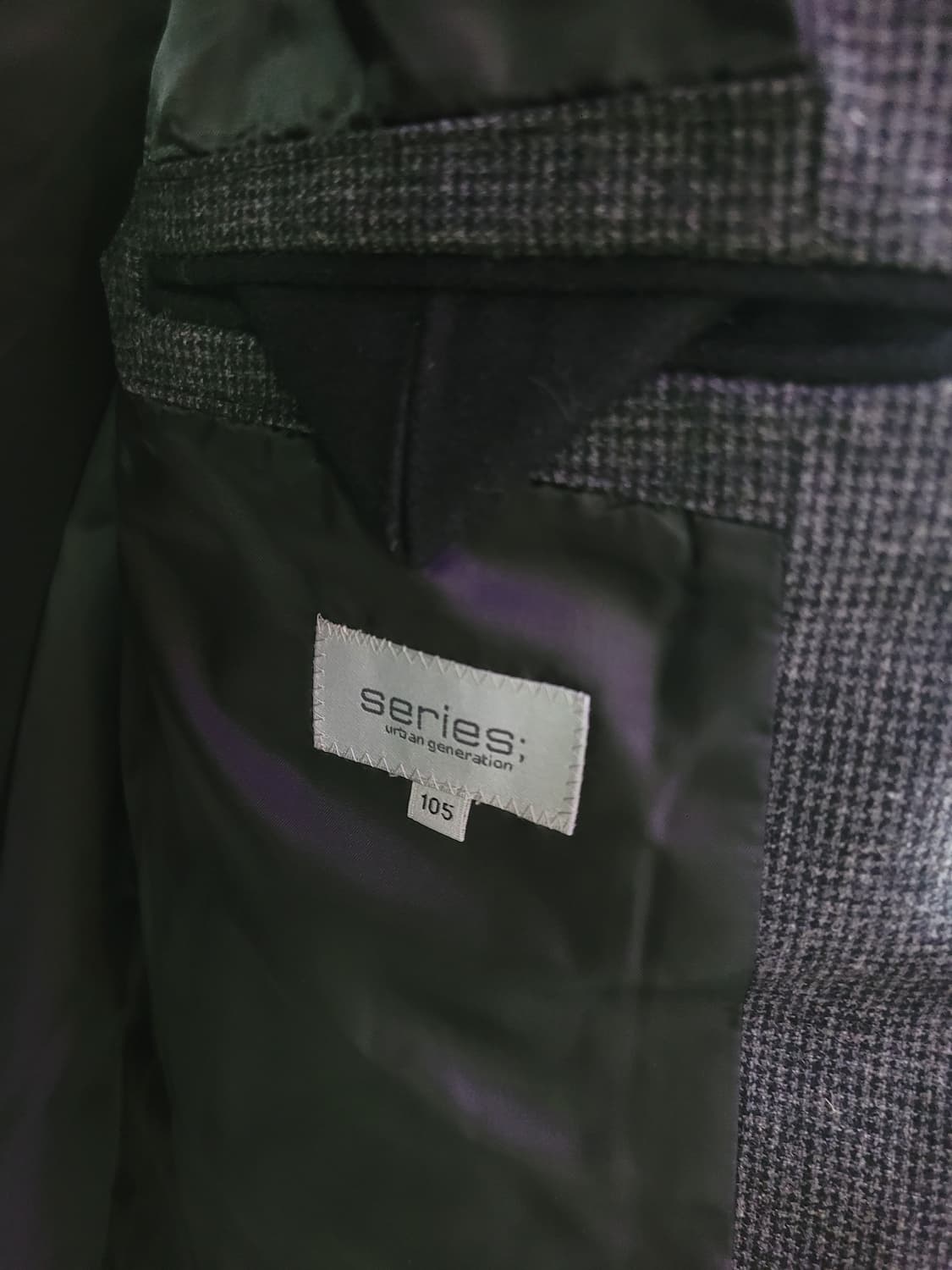 Series 시리즈 브라운 체크 패턴 모직 코트 상품이미지3