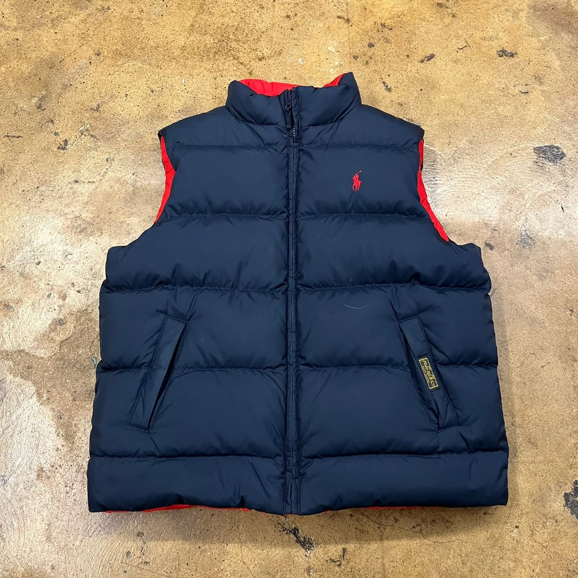 폴로 랄프로렌 양면 네이비 레드 리버시블 패딩 조끼  상품이미지2