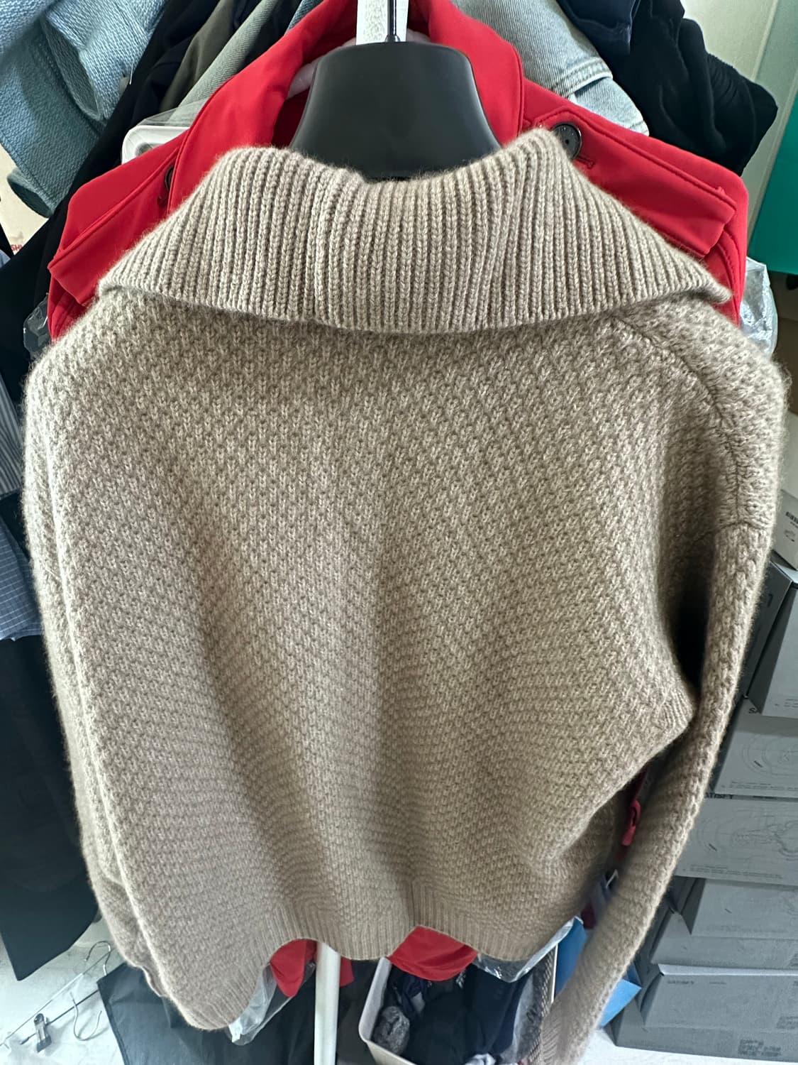 [4] 오라리 베이비 캐시미어 니트 가디건 내추럴 브라운 상품이미지7