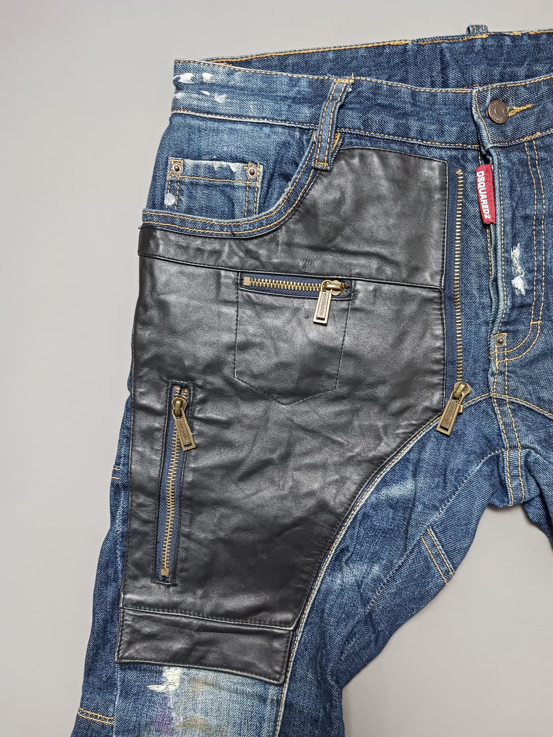 [33] 디스퀘어드2 루키 가죽패치 바이커진 청바지 상품이미지2