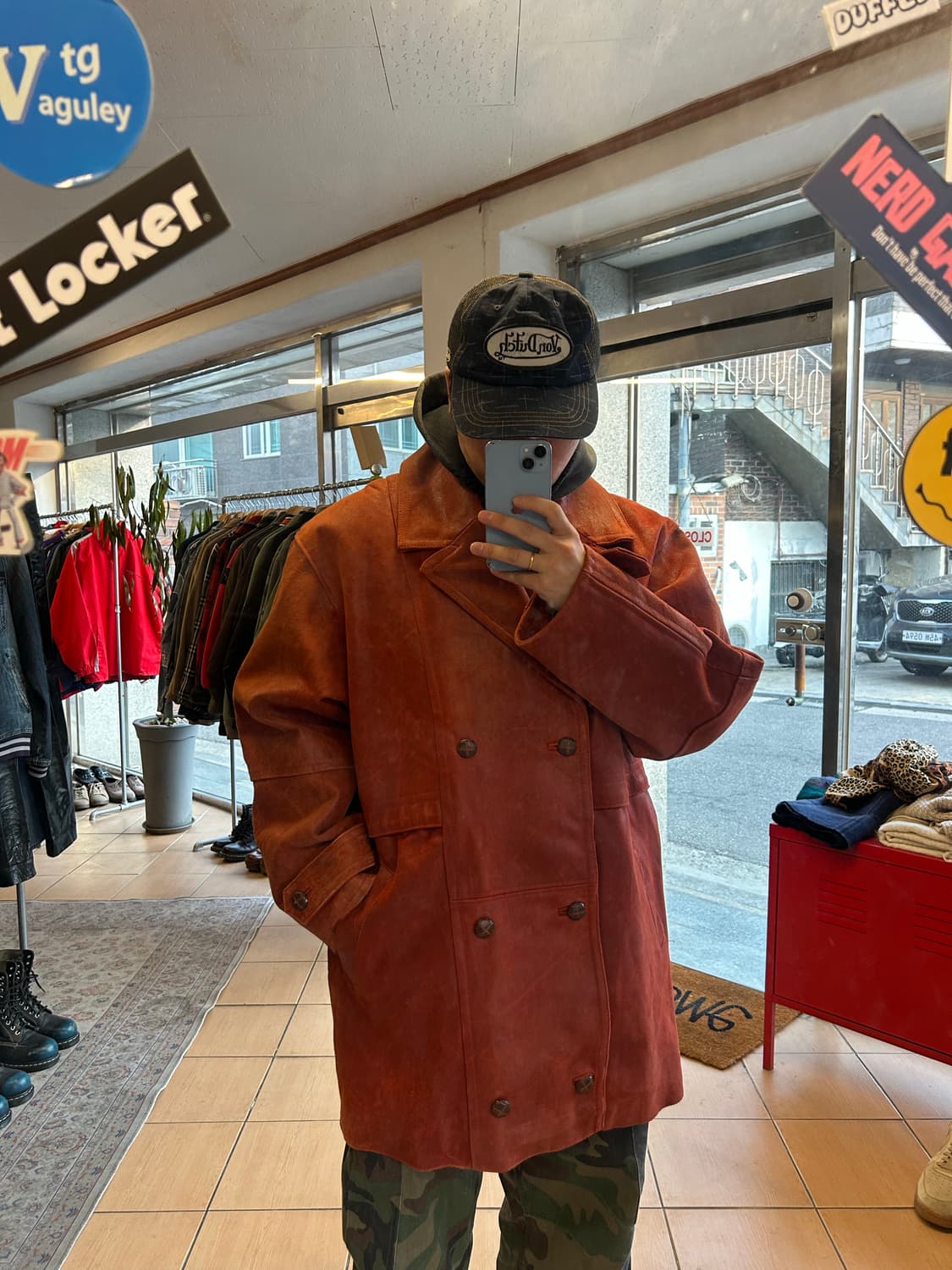 90’s 재팬 레더 더블카코트 상품이미지7