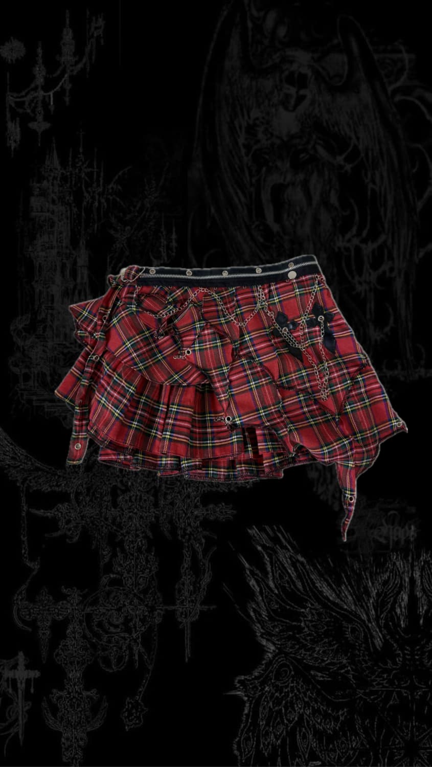 ACDC RAG Punk goth layered skirt 상품이미지1
