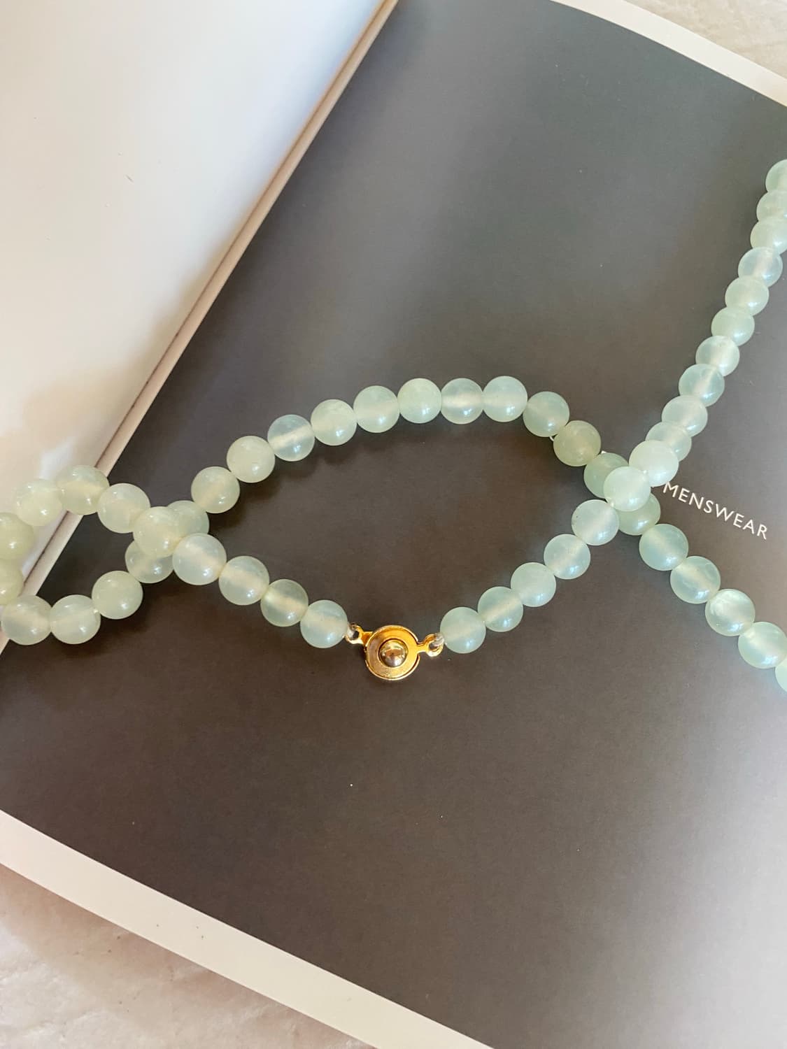 빈티지 민트톤 글라스 비즈 목걸이 상품이미지5