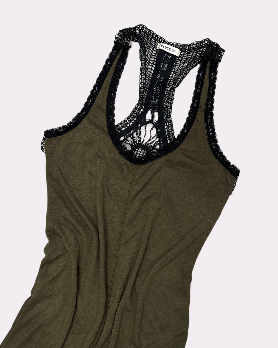 crochet detail khaki long dress 상품이미지2