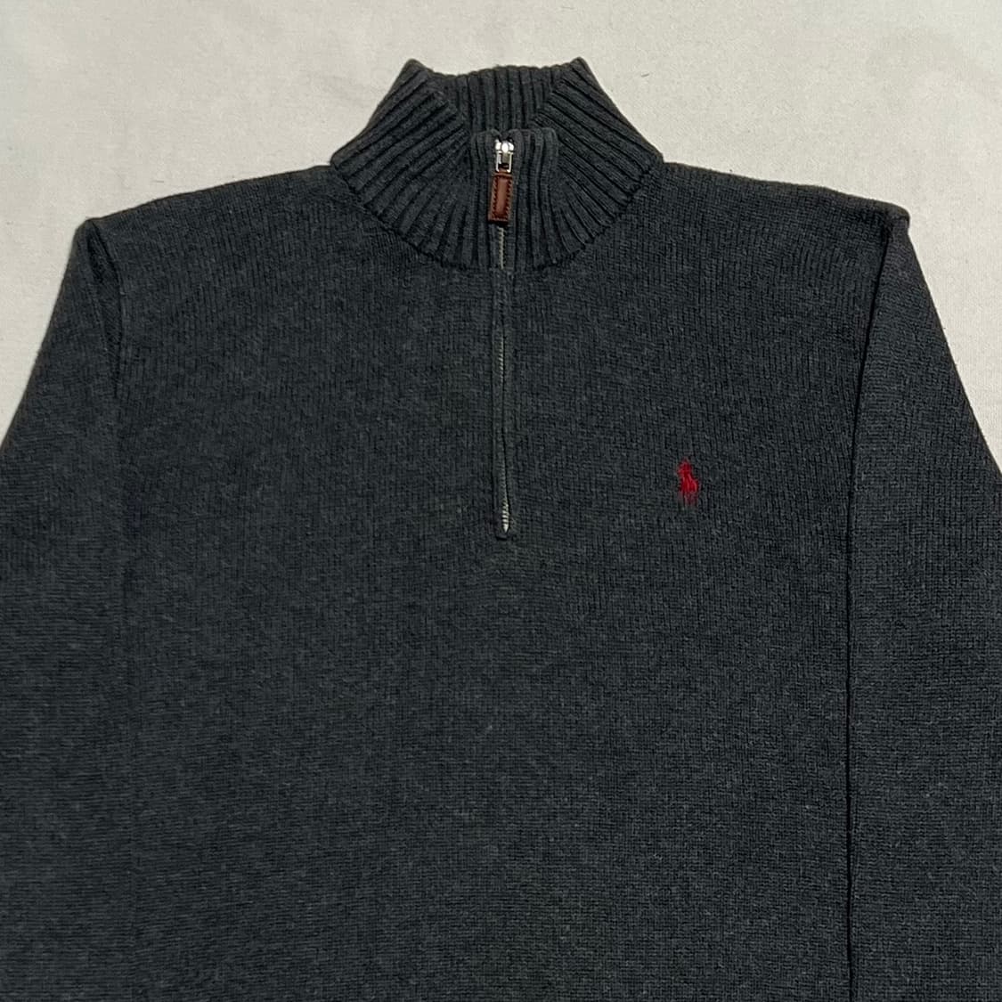 M 폴로랄프로렌 챠콜 코튼 반집업 니트 상품이미지1
