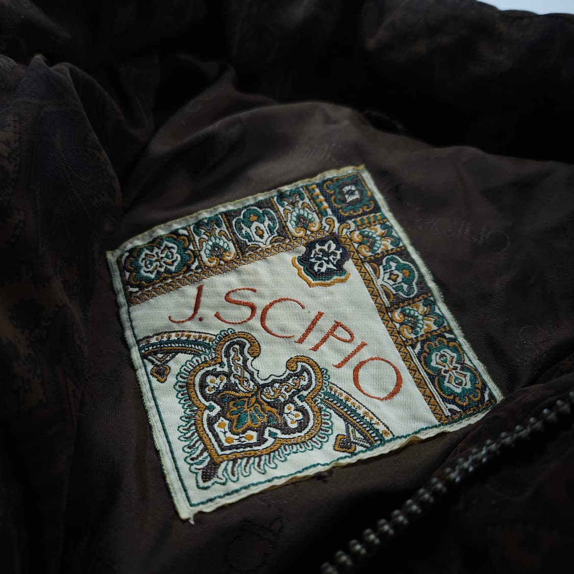 JSCIPIO 아카이브 페이즐리 패턴 스웨이드 배색 다운 자켓 (L) 상품이미지6