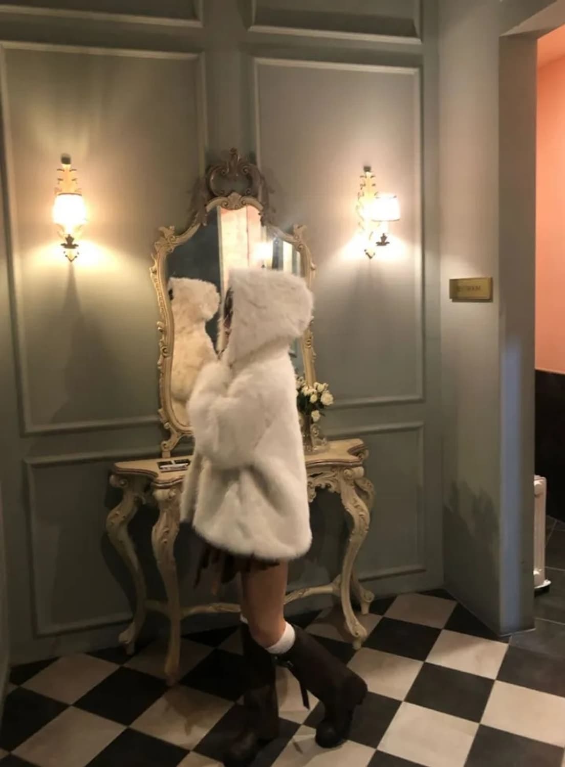 퍼 후드 자켓 새제품 화이트 상품이미지3