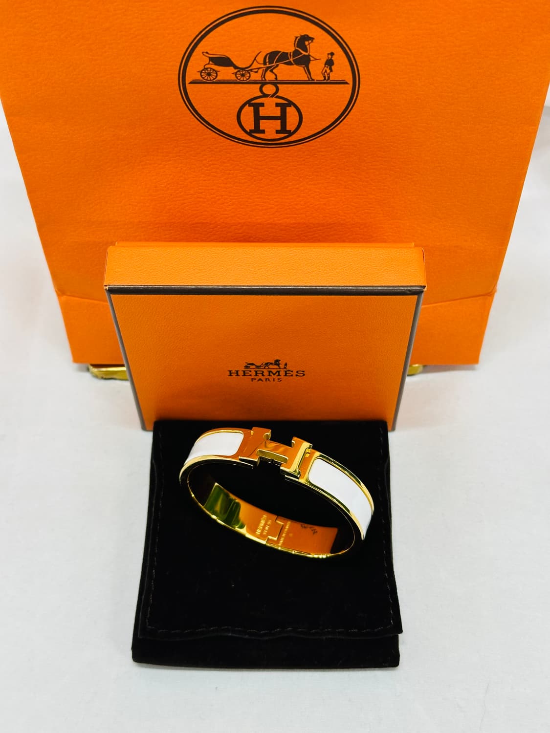 [정품] 에르메스 클릭아슈 화이트 골드 PM 상품이미지1