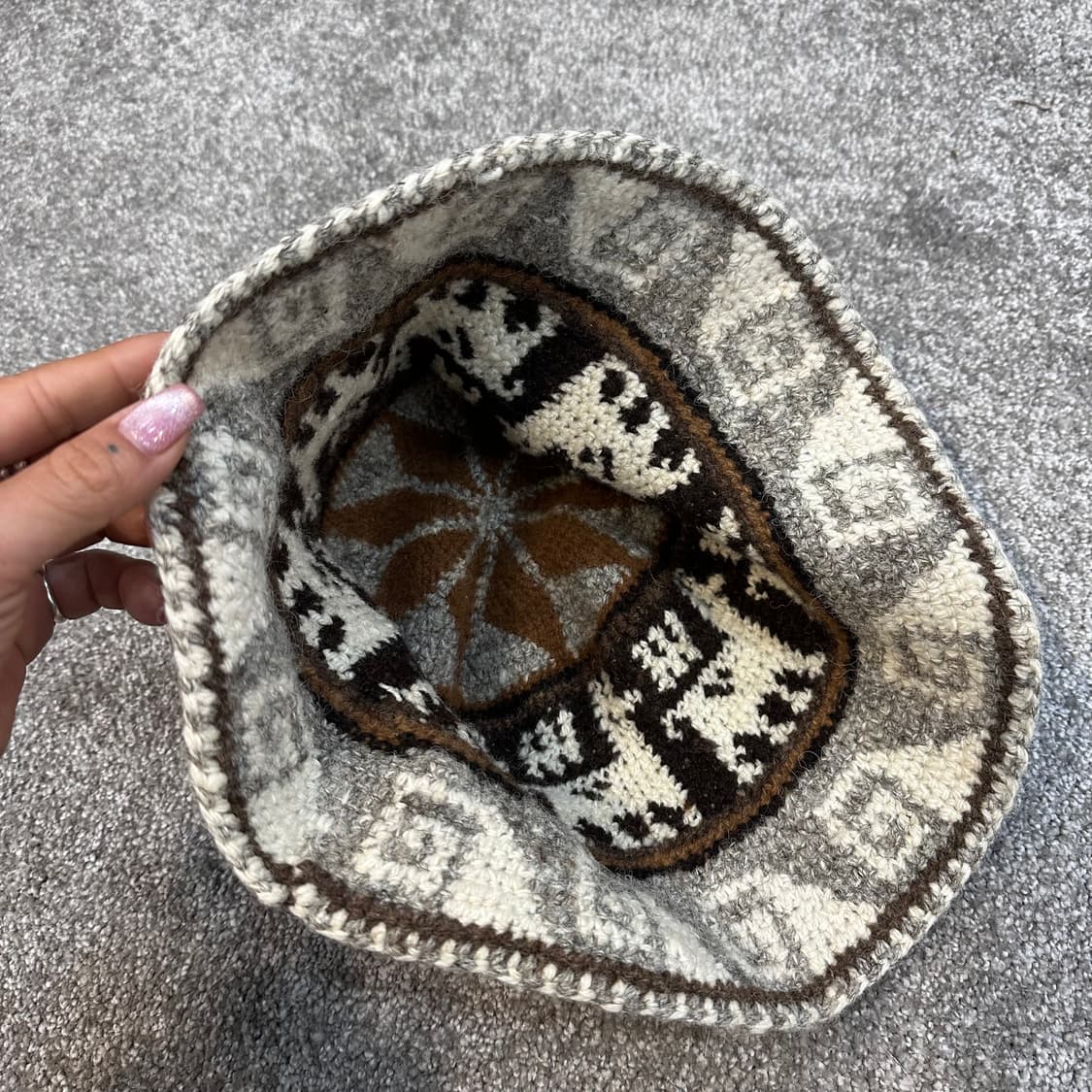 빈티지 에스닉 핸드메이드 노르딕 버킷햇F 상품이미지2