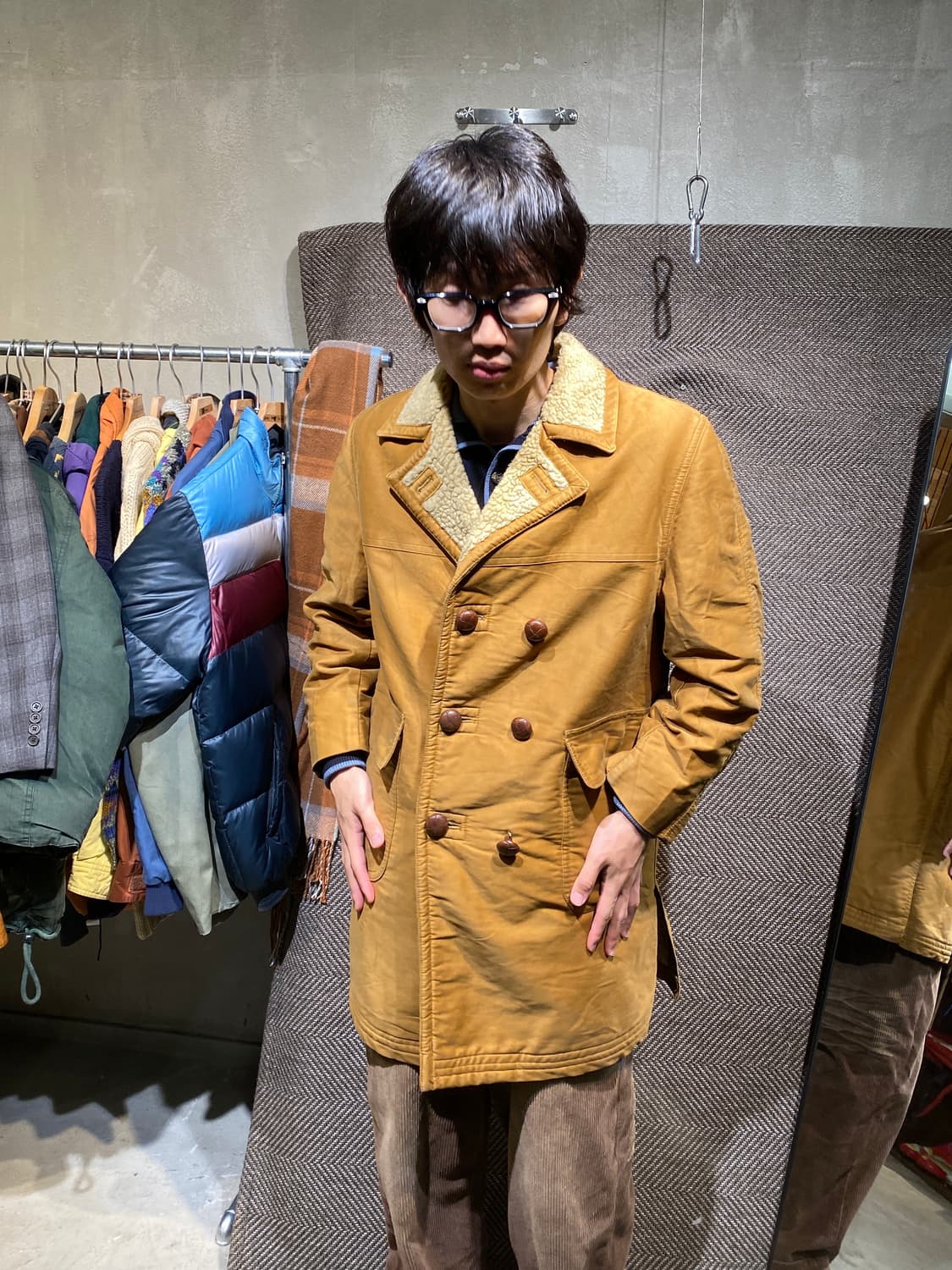 70s 반잭 셰얼링 더블 덱자켓 코트 VAN JAC 상품이미지1