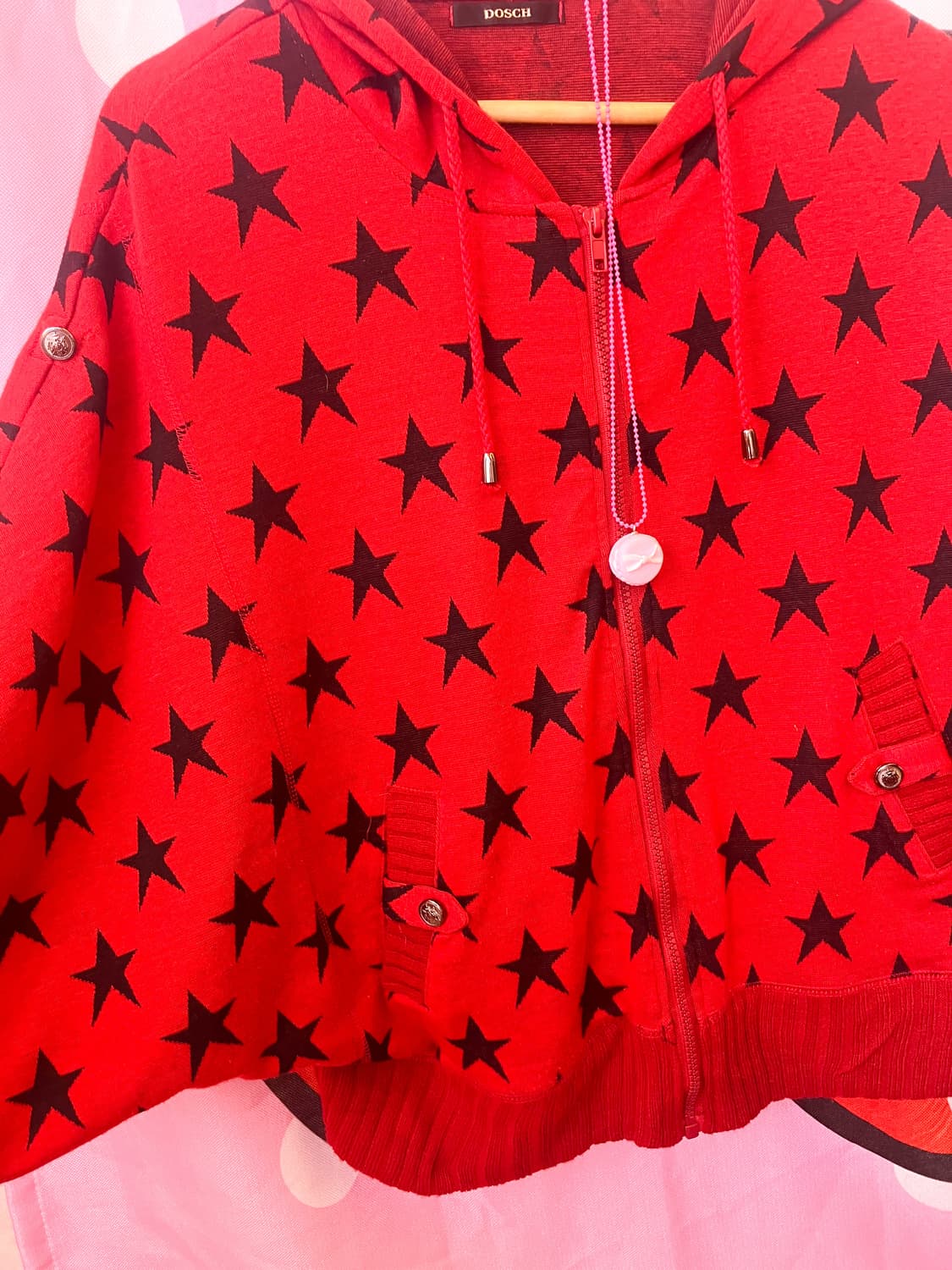 jpn 레드 별 케이프 집업 상품이미지2