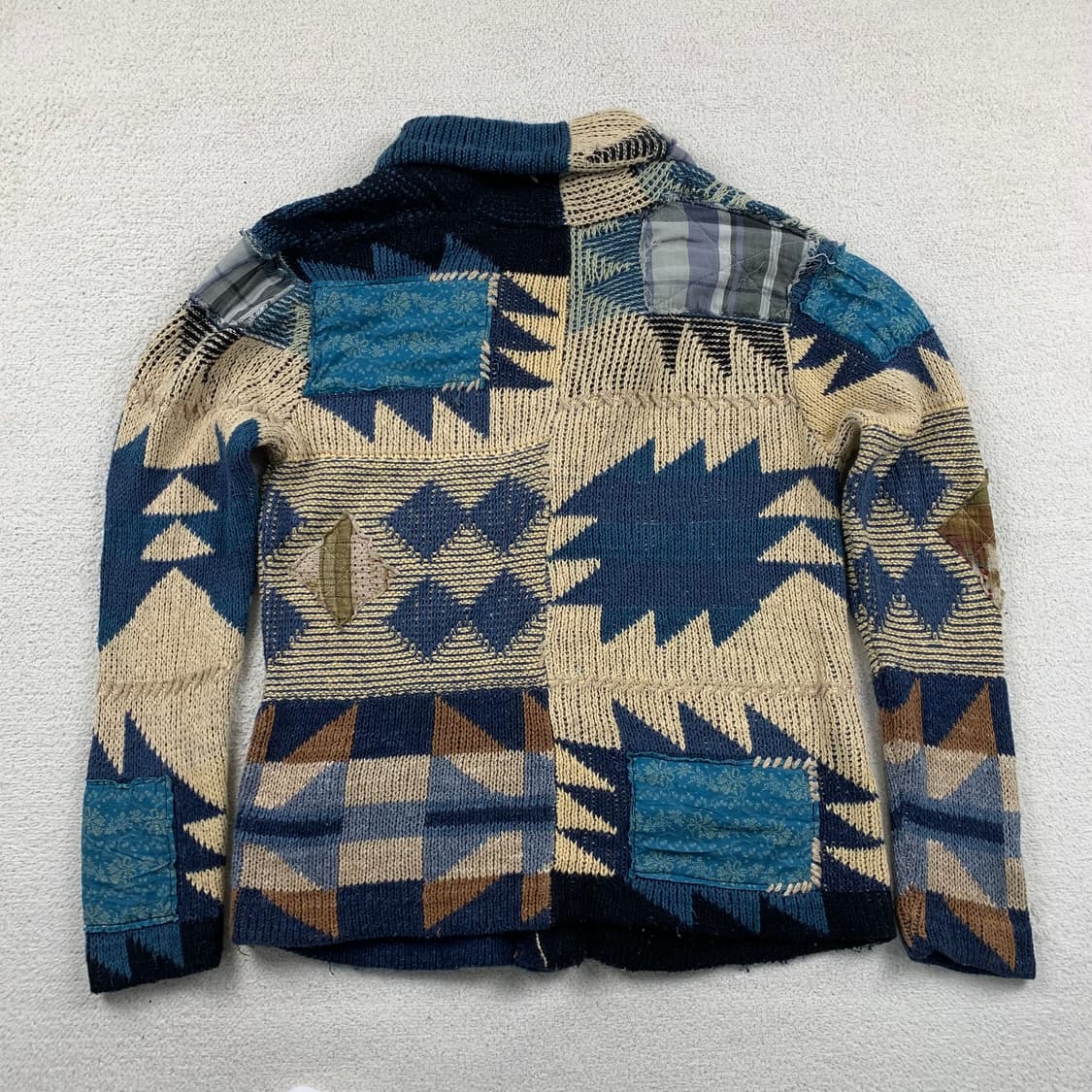 폴로 데님앤서플라이 패치워크 니트 숄카라 가디건 상품이미지3