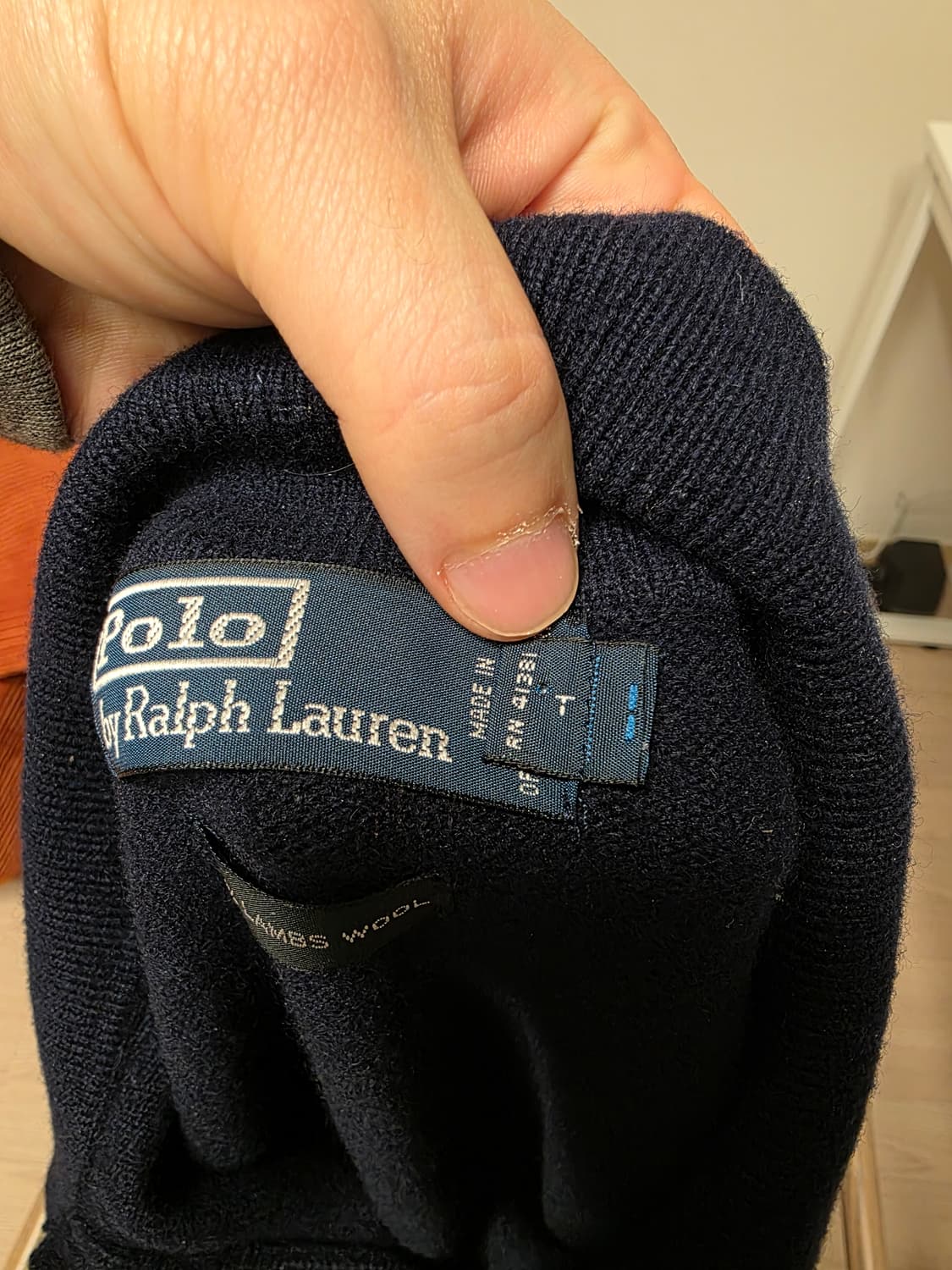 폴로 랄프로렌 램스울 니트 카라티 XL 네이비 POLO 상품이미지4