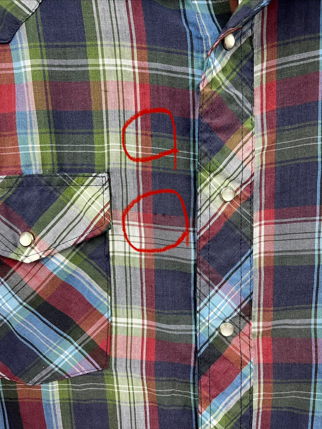 랭글러 웨스턴 체크 반팔 셔츠  상품이미지9