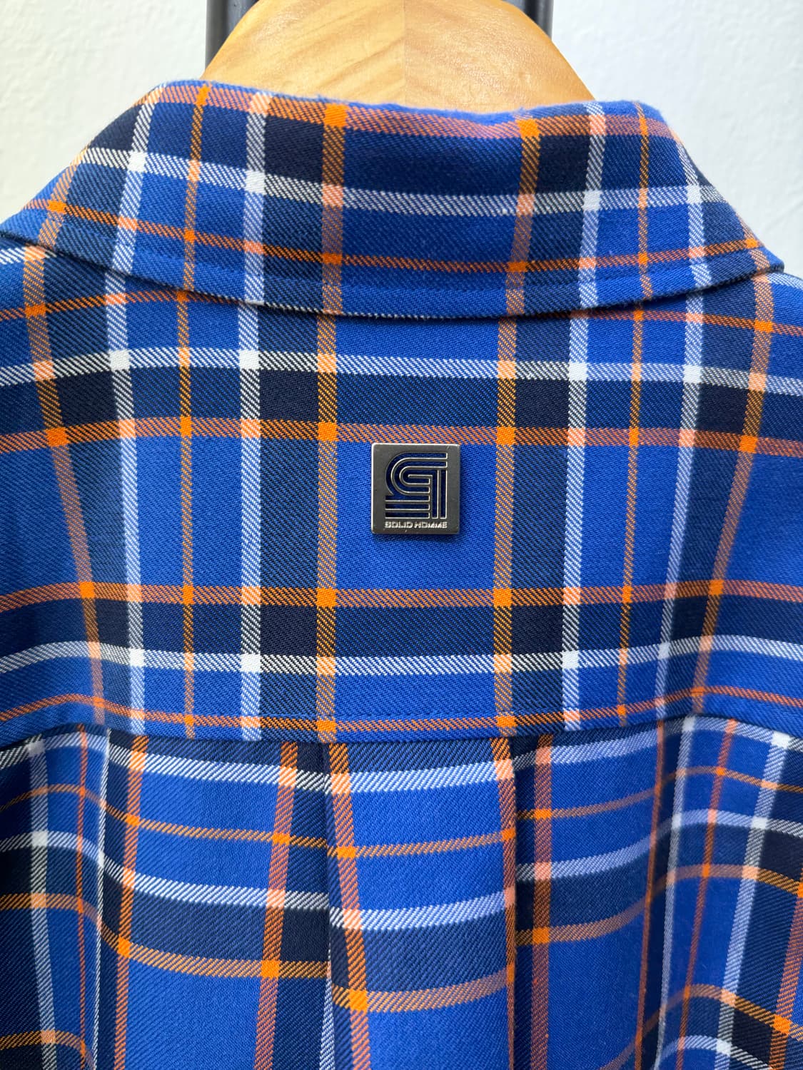 정품) 솔리드옴므 블루 체크 셔츠 46 상품이미지6