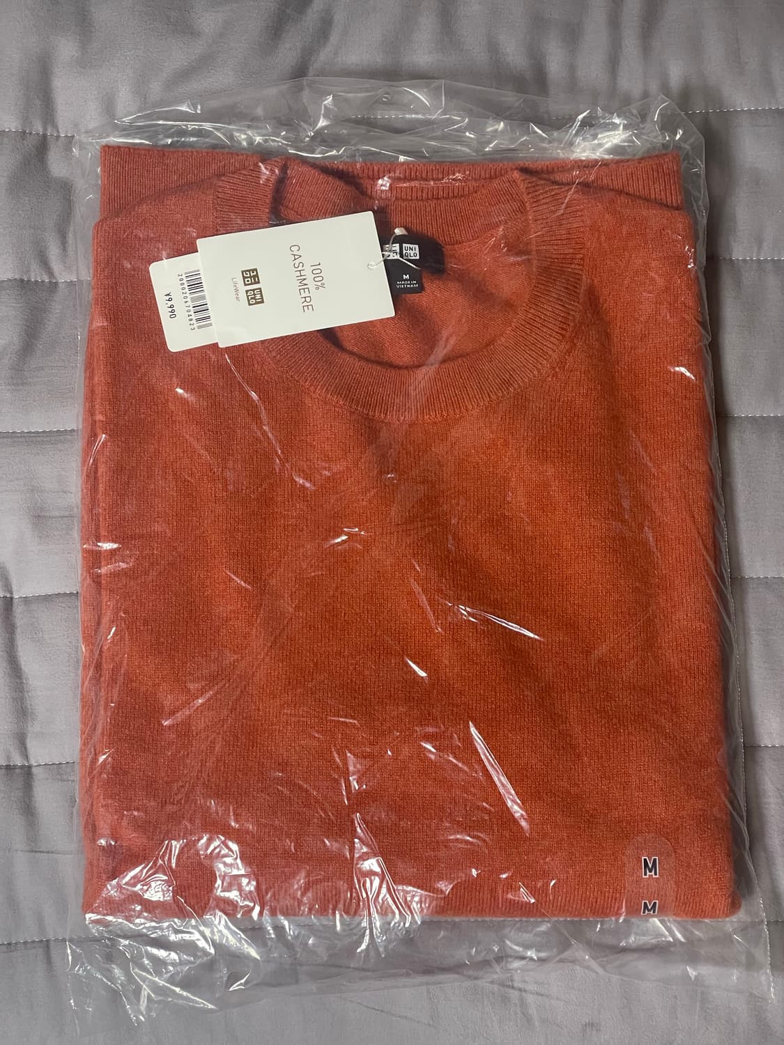 1/8까지! 유니클로 남성용 100% 캐시미어 니트 오렌지 M 새상품 상품이미지1