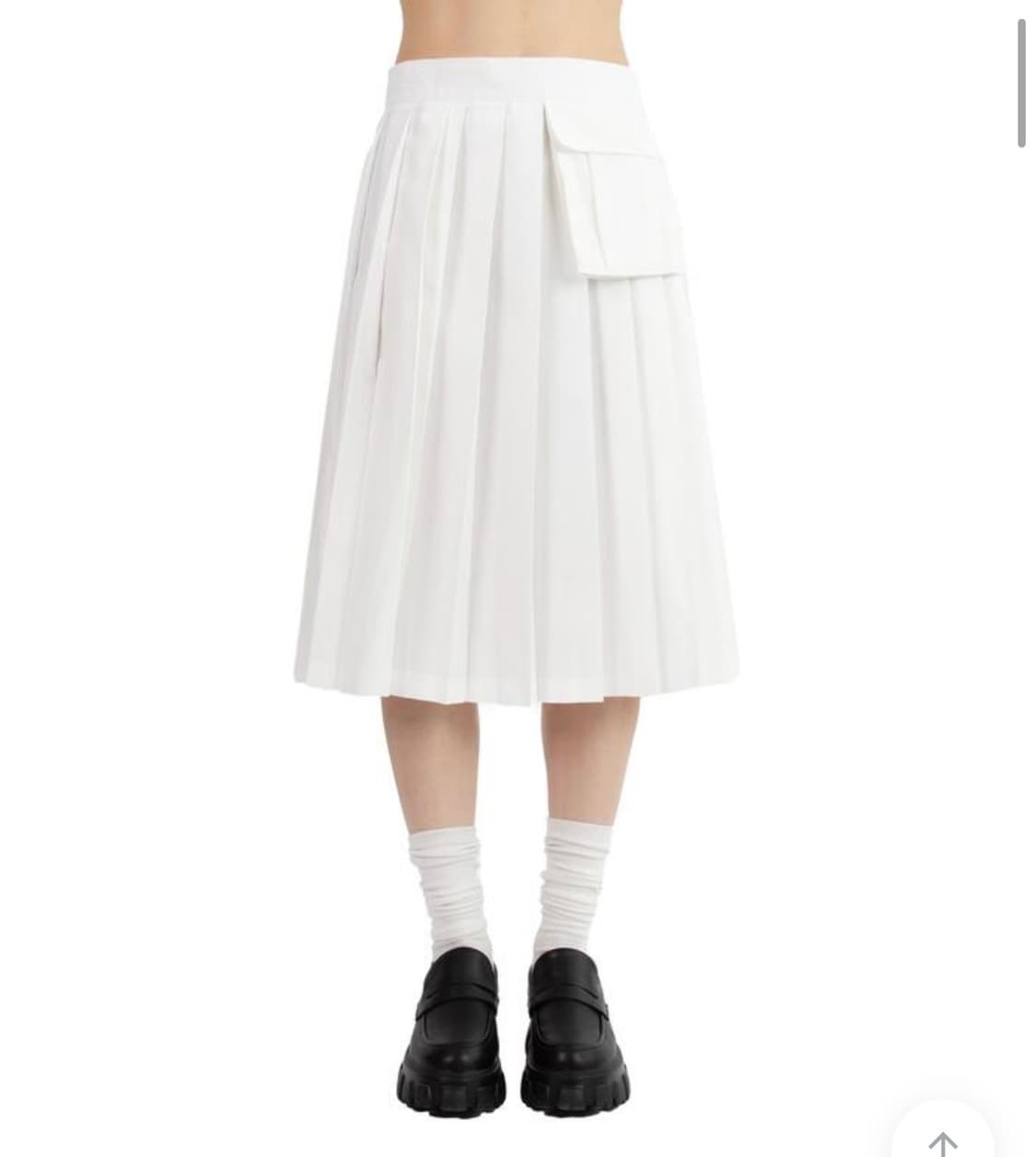 릿킴 화이트 플리츠 미디스커트 상품이미지2