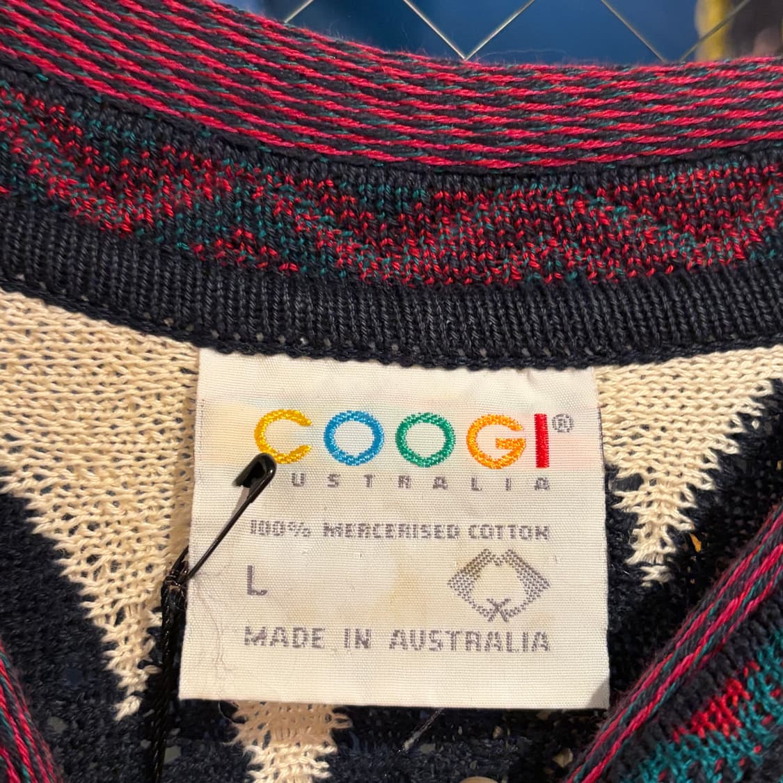 COOGI 쿠지 패치워크 케이블 니트
 상품이미지8