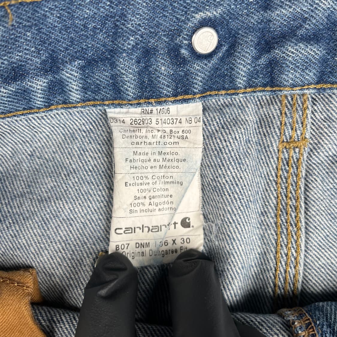 칼하트 더블니 데님 카펜터 팬츠 B07DNM 상품이미지4