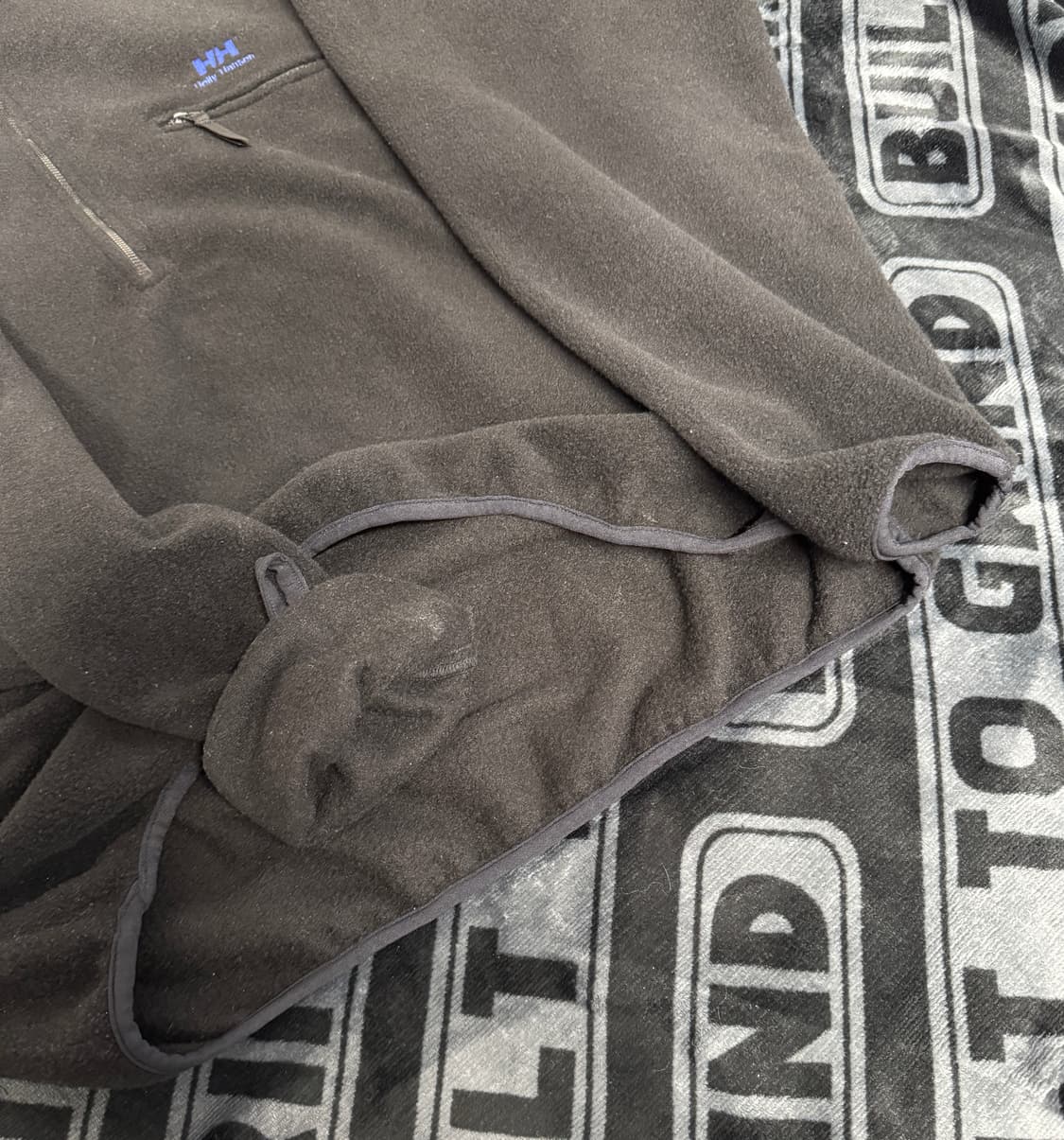 헬리 한센 쿼터 짚 플리스 풀오버 블랙 블루 메이드 인 유에스에이 상품이미지7