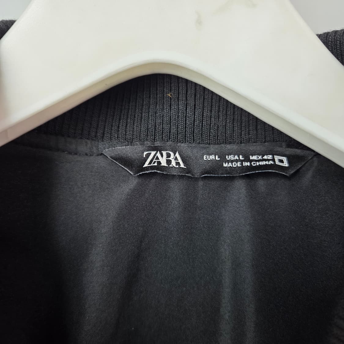 남 77 자라 A급 에코 레더 봄버 블루종 가죽 자켓 상품이미지4