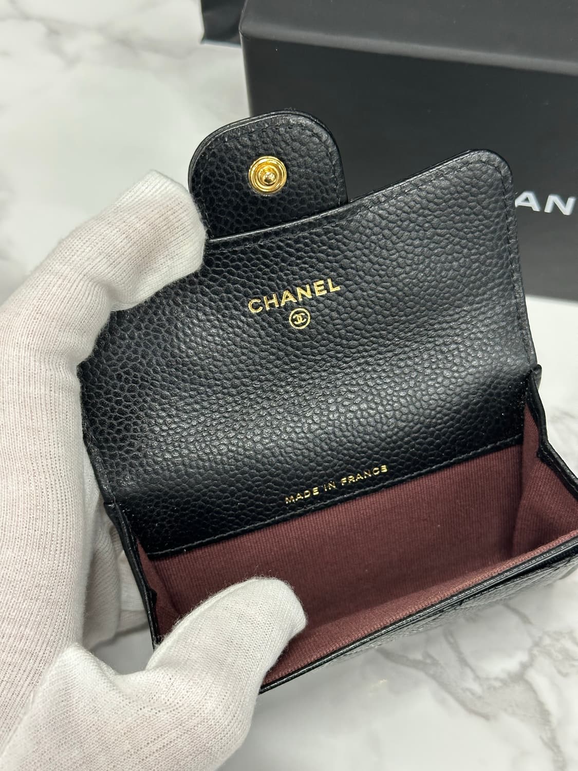 샤넬 클래식 똑딱이 금장 카드지갑 내장칩 상품이미지6