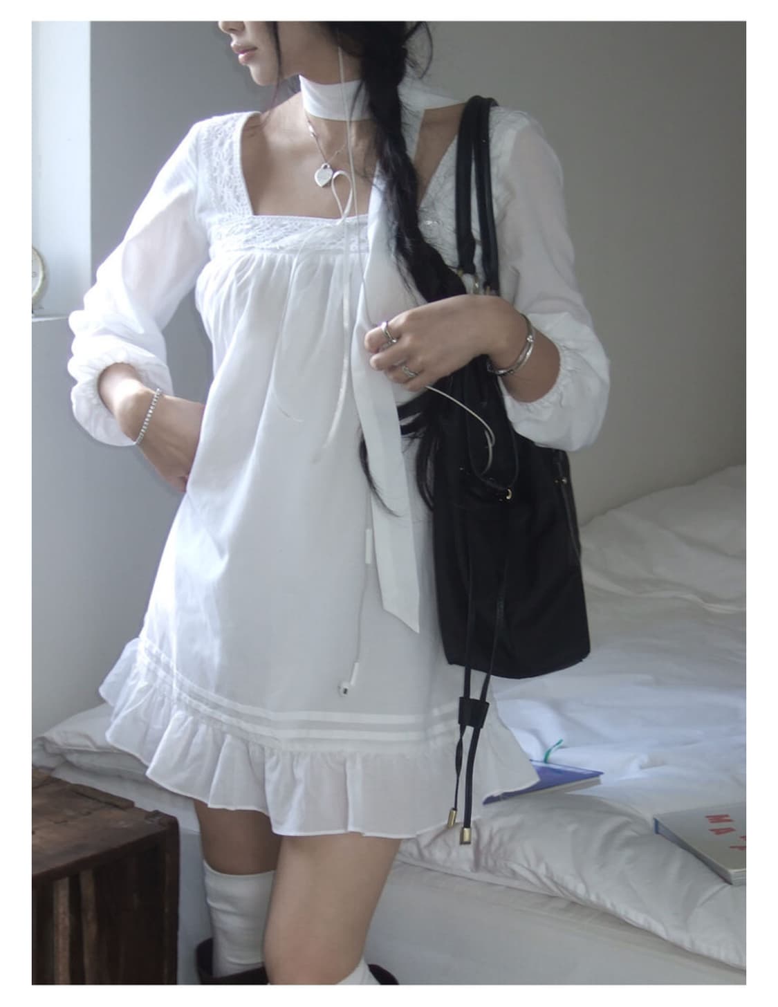 엔젤넘버 Milky Babydoll Dress 상품이미지3