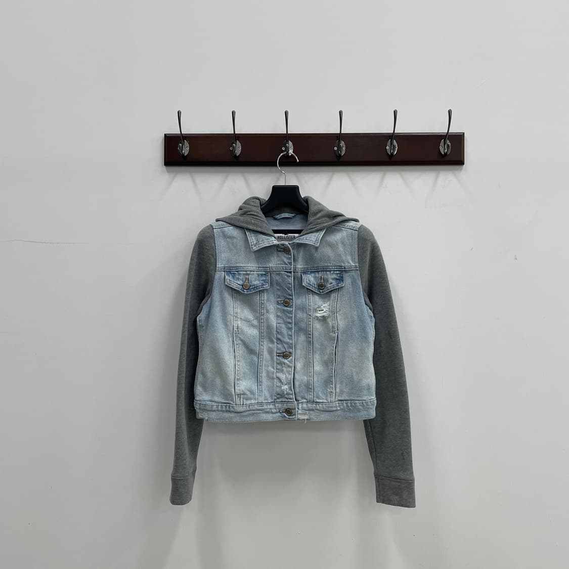 홀리스터 후드 데님 크롭 자켓 상품이미지1