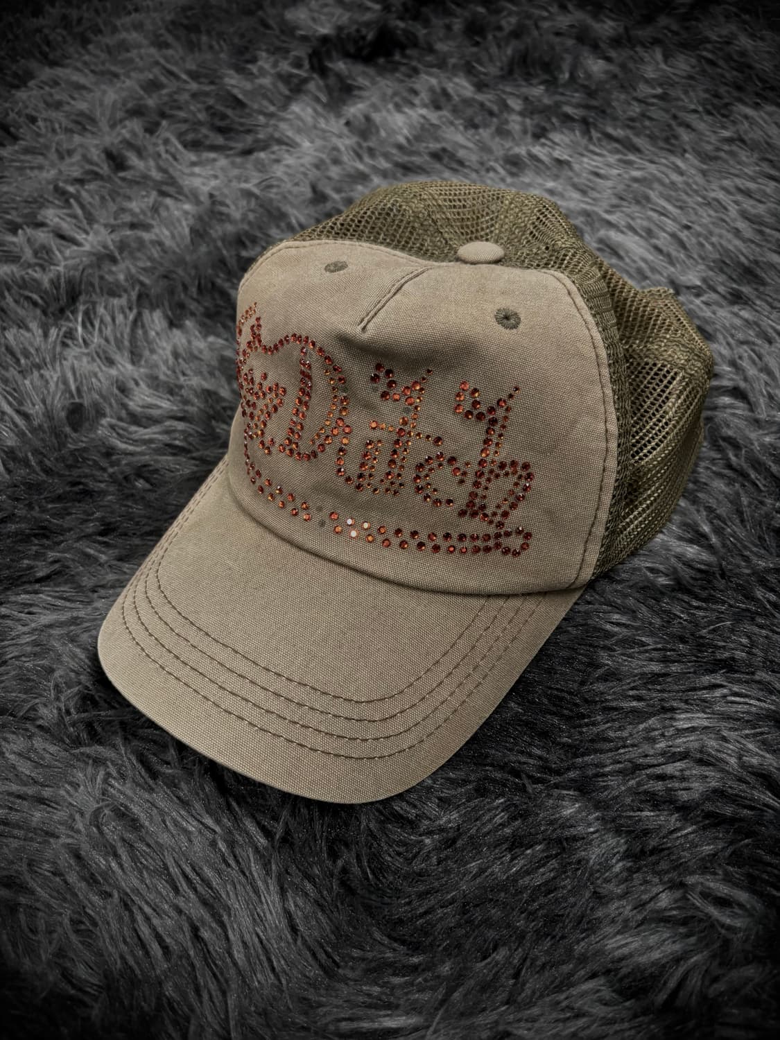 Von Dutch Y2k 매쉬망 브라운 스냅 볼캡 상품이미지1