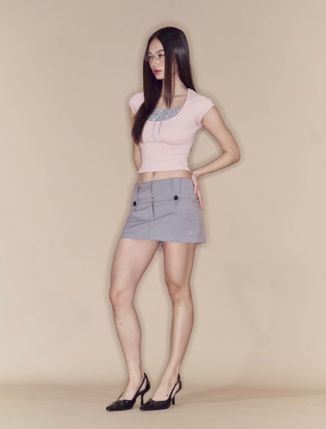 플리즈노팔로우) Luci Stripe Short Skirt GR 1 상품이미지1
