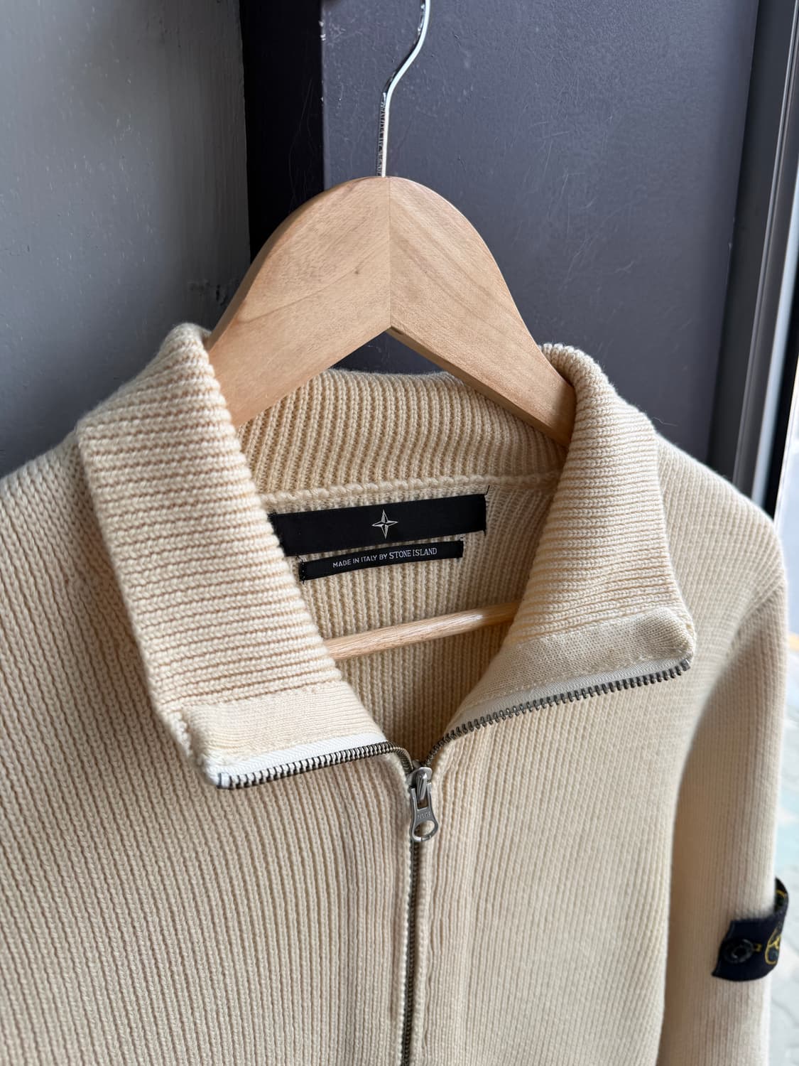 100/ 스톤아일랜드 2000AW 와펜 골지 니트 집업 상품이미지6
