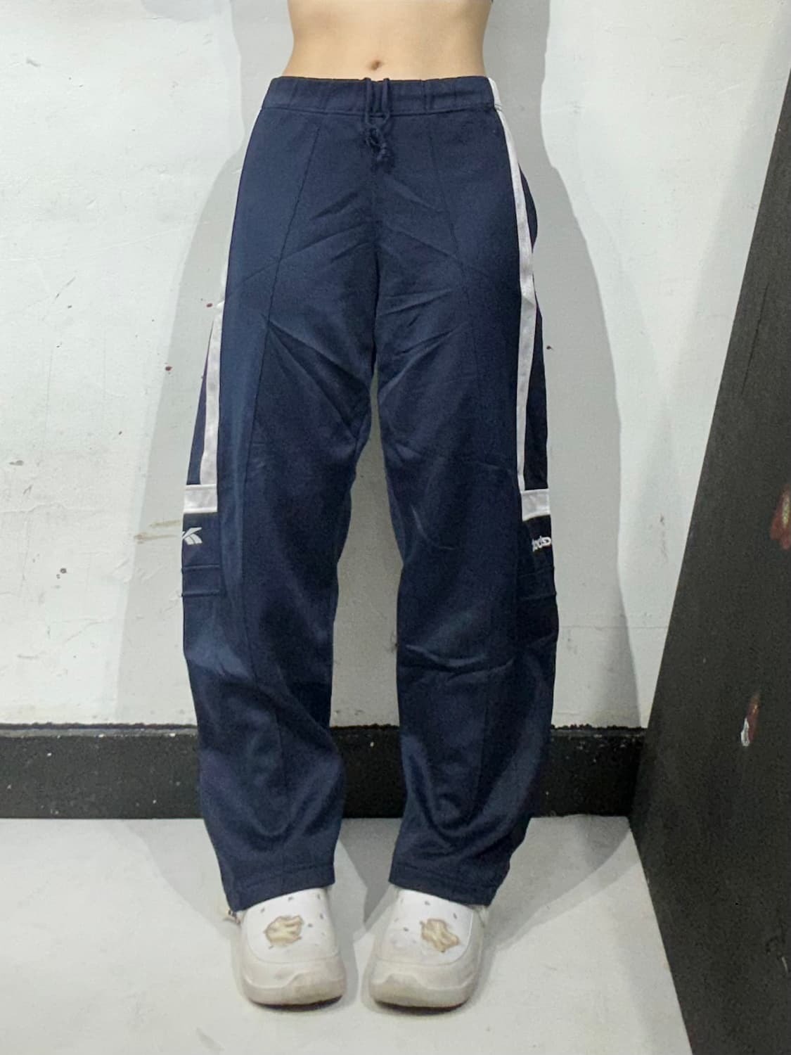 리복 네이비 와이드 화이트 포린크 추리닝 바지 트레이닝 팬츠  상품이미지2