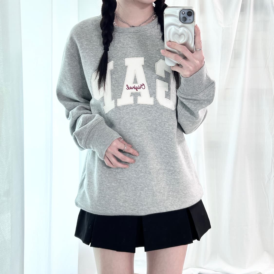 갭 빅로고 그레이 맨투맨 상품이미지3