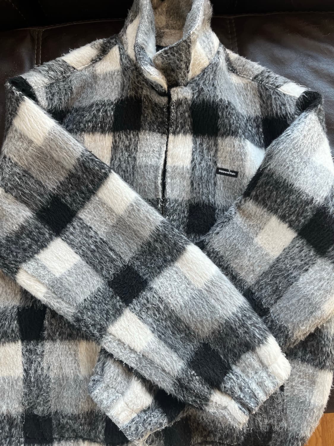 Brushed Check Zip Jacket Black  상품이미지8