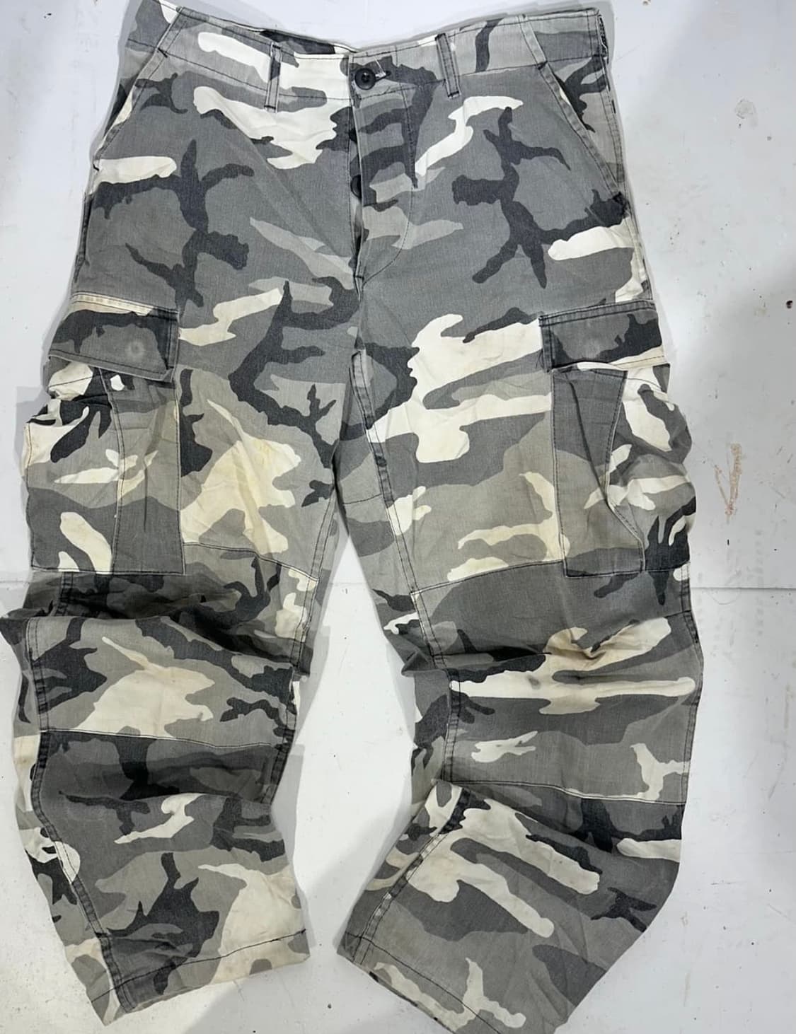 빈티지 밀리터리 와이드 그레이 카고팬츠 33 상품이미지1