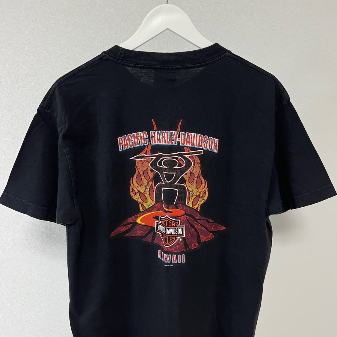 할리데이비슨 하와이 플레임 맨 모터사이클 티셔츠 상품이미지3