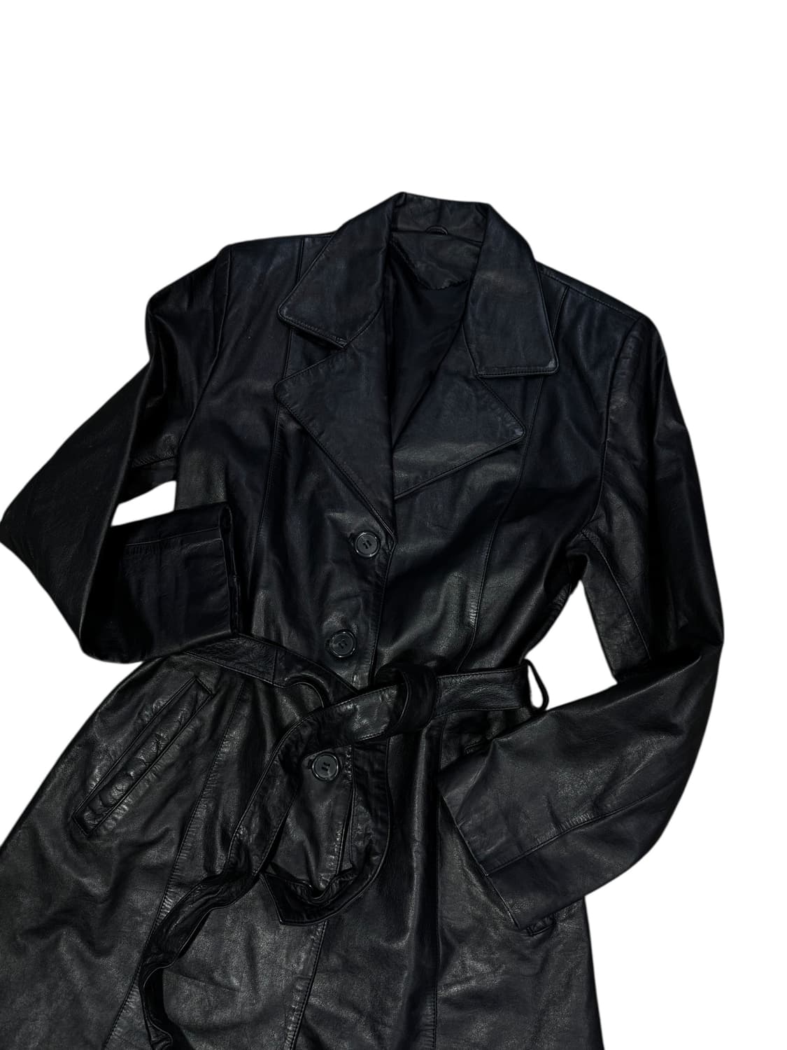 Vintage 빈티지 카우레더 트렌치 코트 상품이미지2