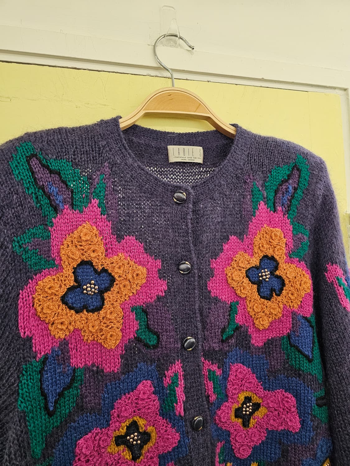 Hand made 모헤어st 크로쉐 플라워 가디건 상품이미지2