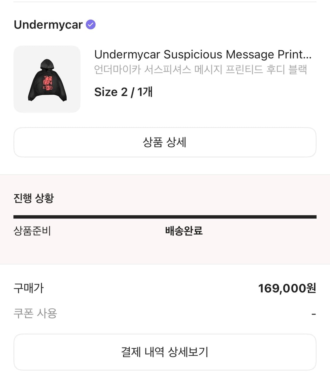 언더마이카 서스피시어스 후드 판매 상품이미지2