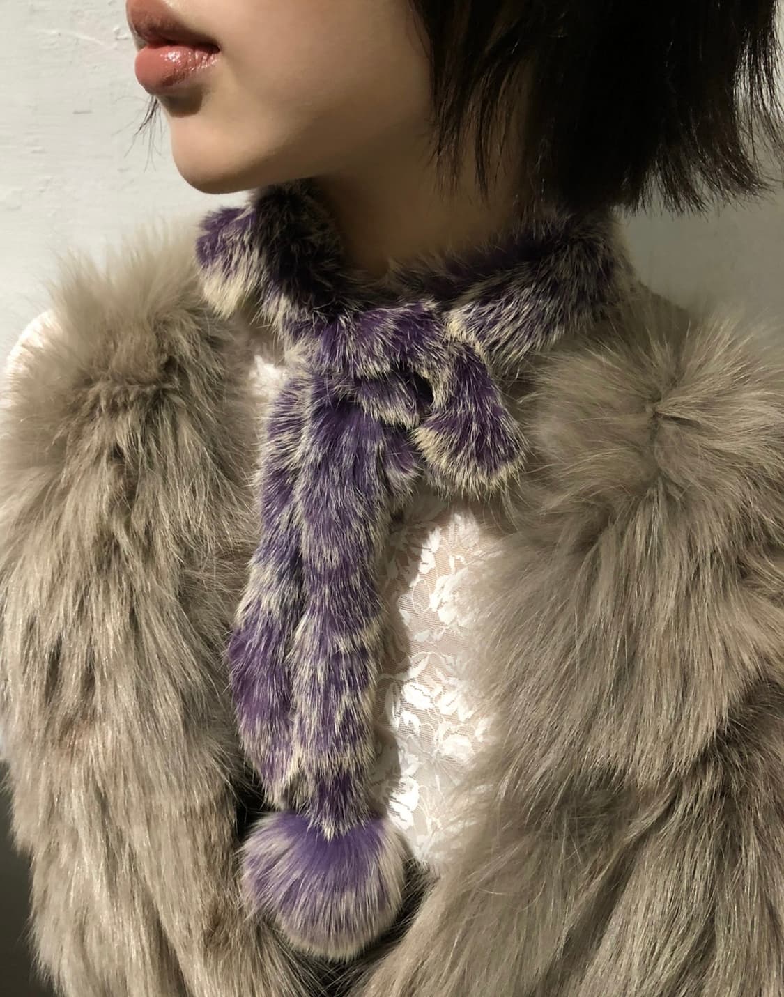 Soft Lavender Fur Scarf   상품이미지1