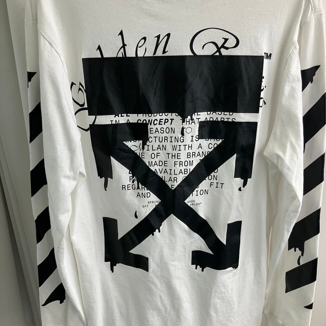 오프화이트 화이트 드리핑 애로우 인콤프 스웨트셔츠 M 상품이미지5