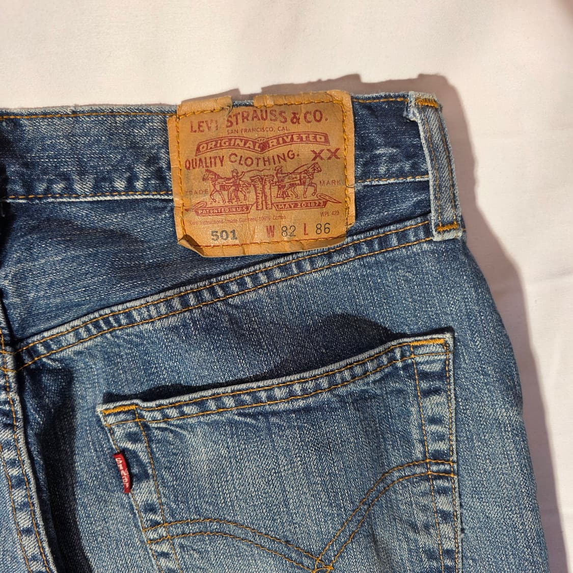 [32X34]00s리바이스 501 빈티지 워싱 데님팬츠 상품이미지6
