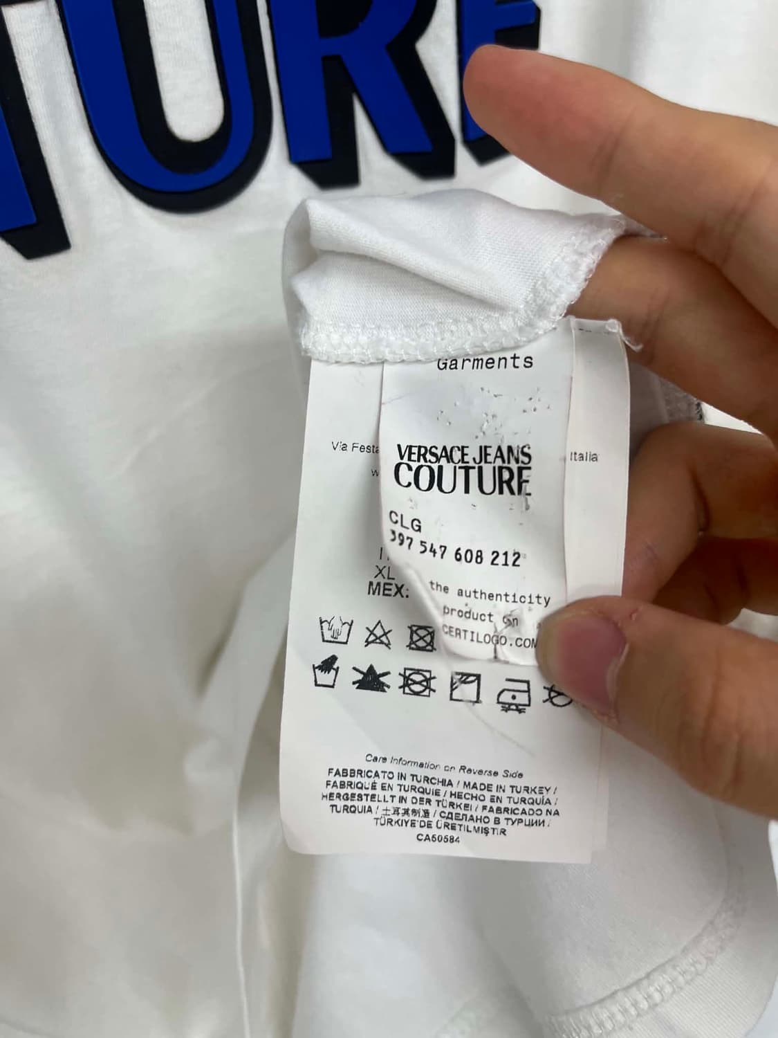 [XL] 베르사체 로고 화이트 반팔 티셔츠 상품이미지5