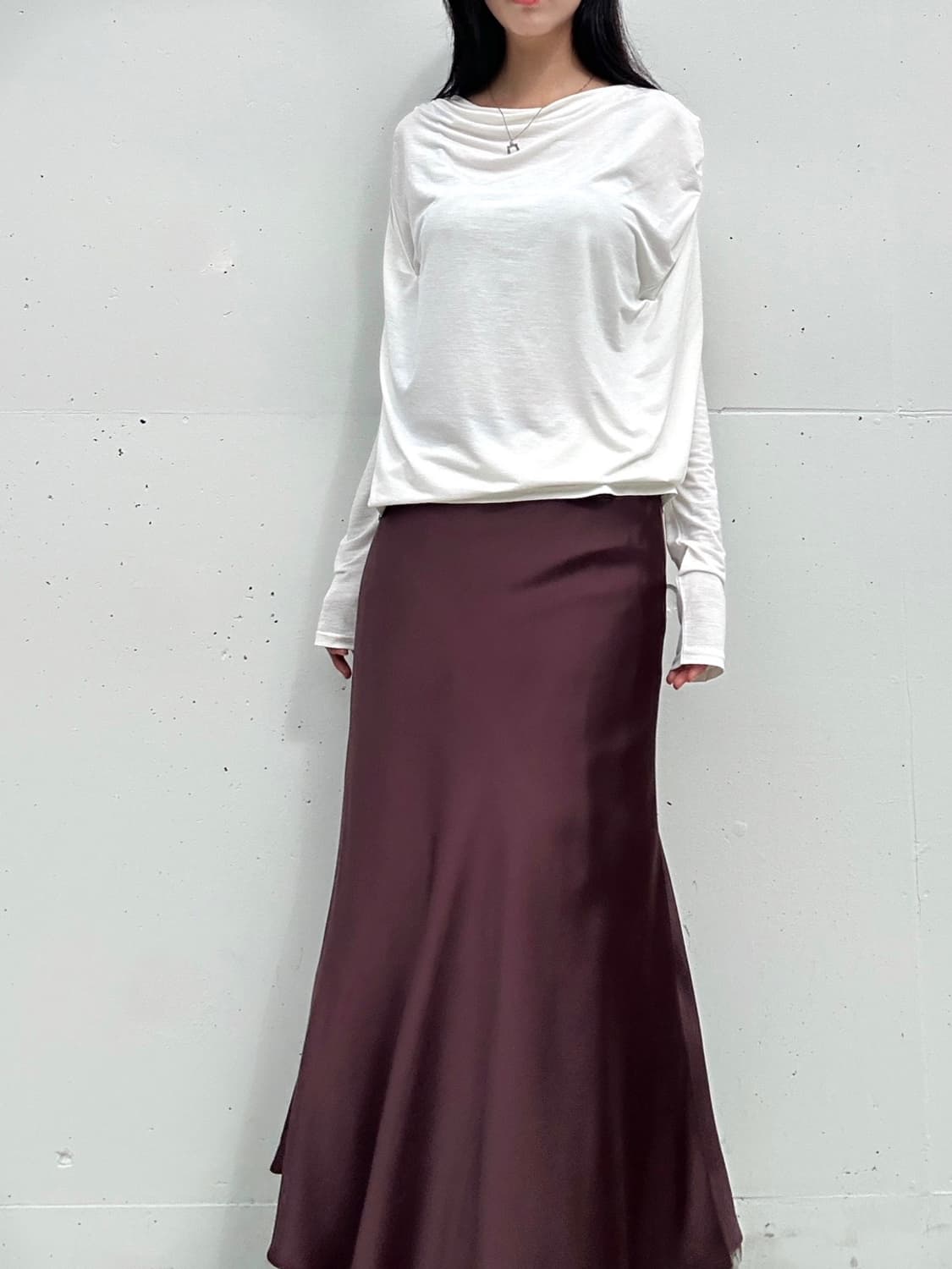Elegance drape tencel top / white 상품이미지4