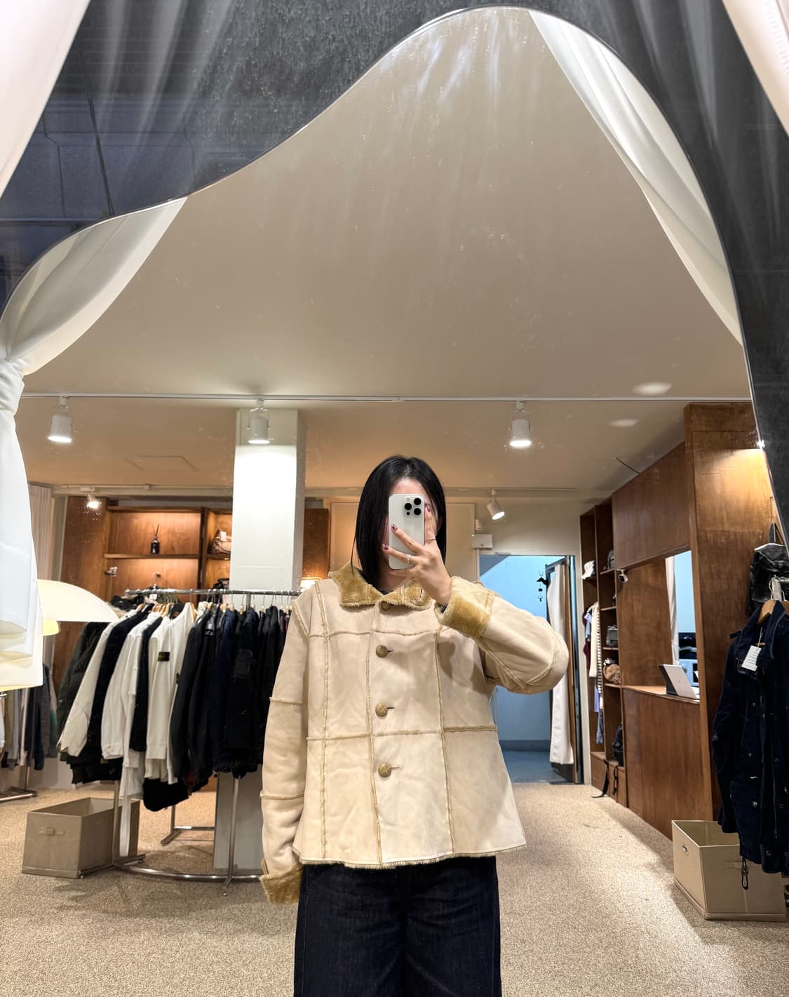 일본 빈티지 후드 무스탕 자켓 상품이미지2