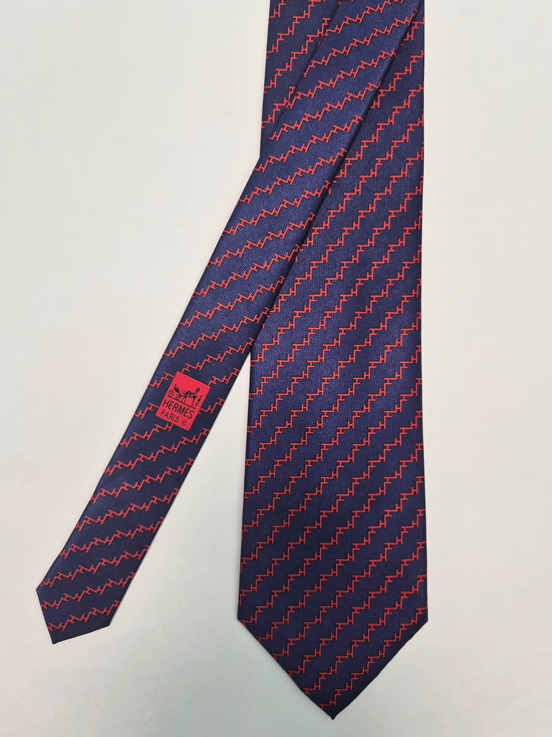 에르메스 실크 네이비 넥타이 (새상품급) 상품이미지1