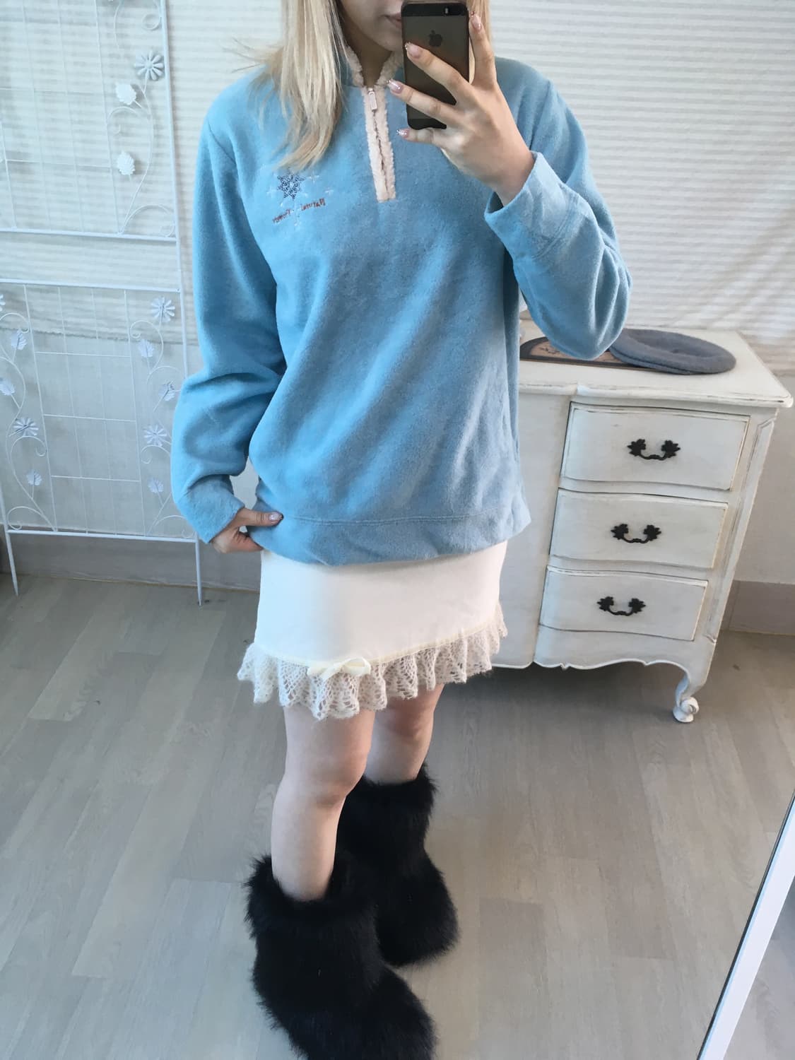 jpn vintage 민트 후리스 반집업 상품이미지6